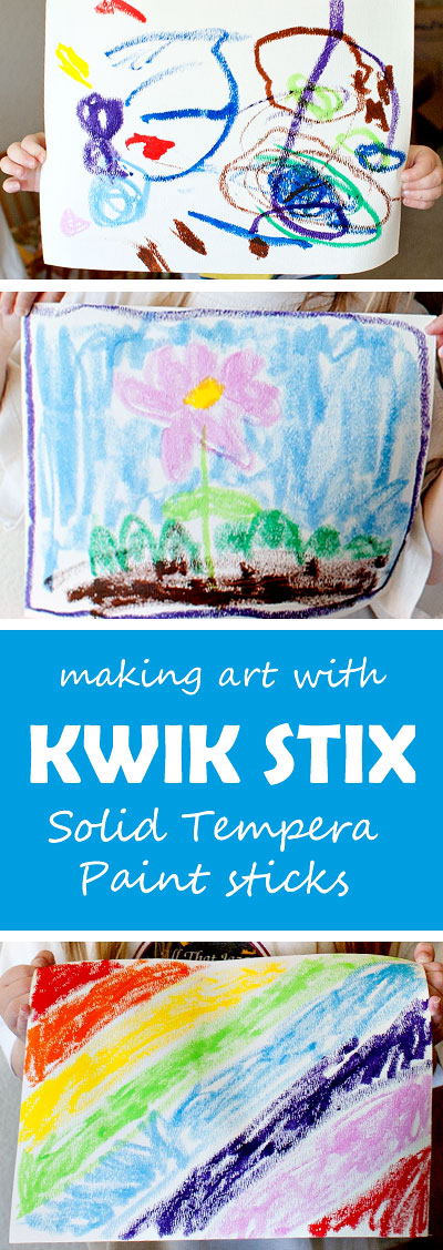 Art made with Kwik Stix - a fun, mess free way to "paint" | Running With Spears #kidsartsupplies