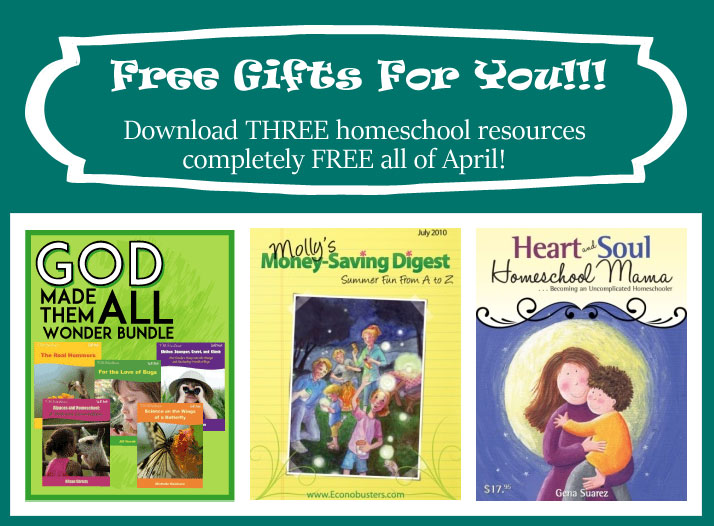 Free downloadable resources for homeschool moms (or any moms, really). For the month of April only -- don't miss out! | Running With Spears #freebies