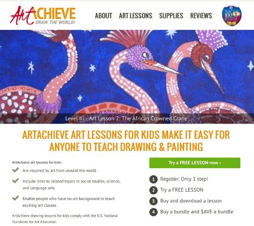 ArtAchieve - Art Lessons for Kids! Video instruction that makes teaching art to your kids easier than ever! | A review by Running With Spears #drawinglessonsforkids #ArtAchieve