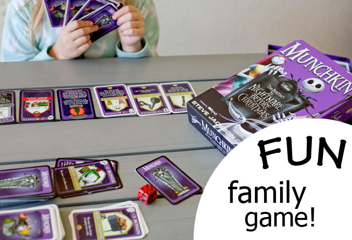 Family Game Night - great tabletop games for families to enjoy...no sorry or monopoly here! Munchkin Nightmare Before Christmas! | Running With Spears #games #familyfun