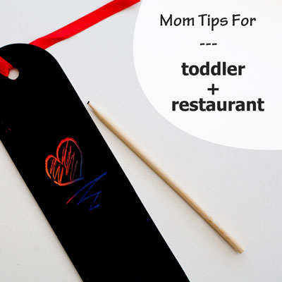 Mom Hacks - pack small toddler friendly activities in your diaper bag for times you have to wait, like at restaurants. | Running With Spears #toddlers #parenthacks