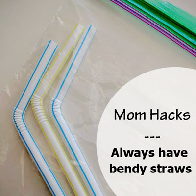Mom Hack Monday - never go to a restaurant with a toddler without taking your own bendy straws! | Running With Spears