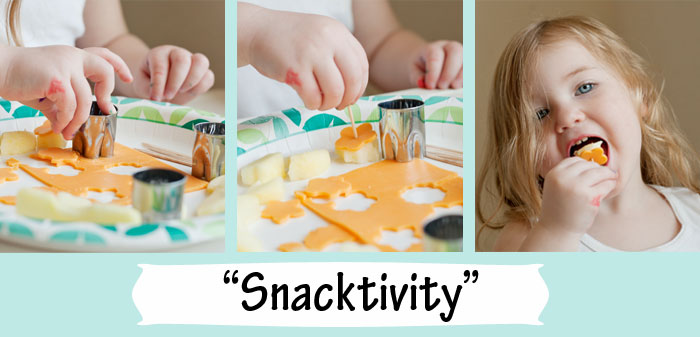 Snacktivity --- kids make themselves cute food so it's less work for you -- and they have fun doing it! Win-win! |Running With Spears #kidfood #parenthacks