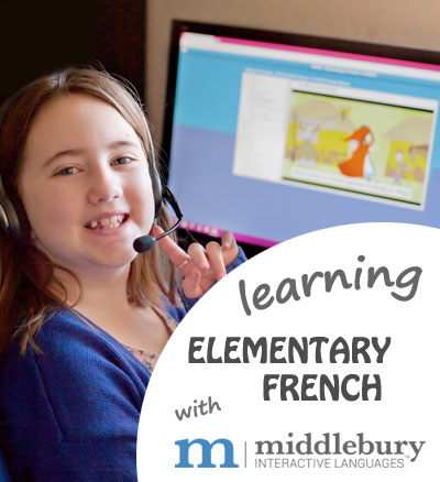 My 4th grader loves learning Elementary French with Middlebury Interactive Languages | Review by Running With Spears #french 