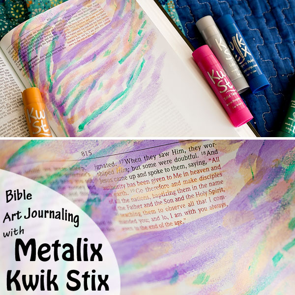 Bible Art Journaling with Metalix Kwik Stix (available at Target). Shimmery, sheer sparkly-gorgeous goodness! Yum! <3 | Running With Spears #artjournaling #biblejournaling 