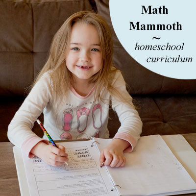 Math Mammoth - homeschool math curriculum! Review of the first grade curriculum by Running With Spears. #hsreviews #mammothmath #homeschoolmath