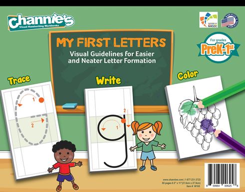 My First Letters from Channie’s Visual Handwriting & Math Workbooks - PreK through First workbook for easier and neater letters | Review by Running With Spears  #hsreviews  #handwriting #visualhandwriting 